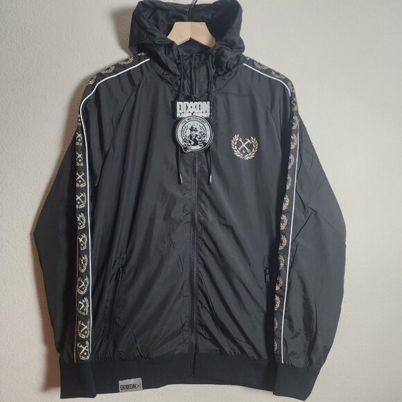 Dixxon Other - Dixxon Flannel Company Jacket Mens Small Black The Waterfront Hooded Windbreaker